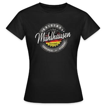 Allemagne d’origine Thuringe Mühlhausen - T-shirt Femme - noir - Devant - AI Model Female 172 dark (172cm)