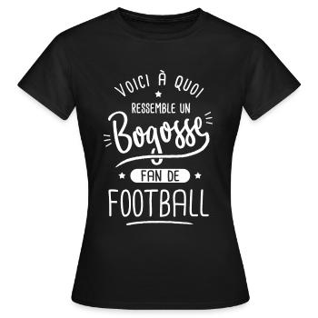 football Bogosse joueur de foot fan de football - T-shirt Femme - noir - Devant - AI Model Female 172 dark (172cm)