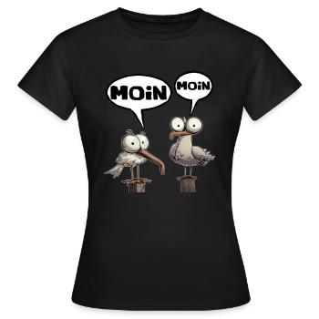 moin moin - Frauen T-Shirt - Schwarz - Vorne - AI Model Female 172 dark (172cm)