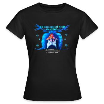 Schamane Santa Claus Reality - Pilze und Schamanen - Frauen T-Shirt - Schwarz - Vorne - AI Model Female 172 dark (172cm)