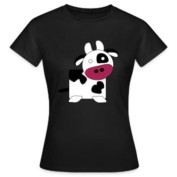 Vache (large) - T-shirt Femme - noir - Devant - AI Model Female 172 dark (172cm)
