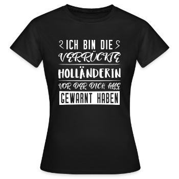 Dutch Girl Shirt - Crazy Dutchwoman - Women's T-Shirt - black - Front - AI Model Female 172 dark (172cm)