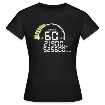 counter anniversary years 60 years - Women's T-Shirt - black - Front - AI Model Female 172 dark (172cm)