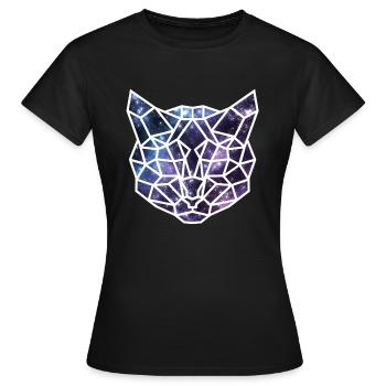 Galaxy Cat Origami - Frauen T-Shirt - Schwarz - Vorne - AI Model Female 172 dark (172cm)