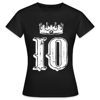 Couronne de 10 chiffres - T-shirt Femme - noir - Devant - AI Model Female 172 dark (172cm)