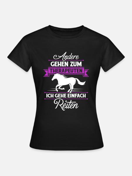 Reiterin Reitsport Reiten Pferd Reiter Therapie - Frauen T-Shirt - Schwarz