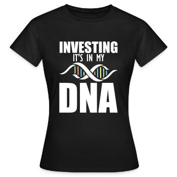 Investir en bourse - T-shirt Femme - noir - Devant - AI Model Female 172 dark (172cm)