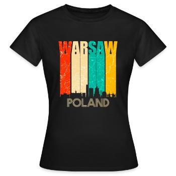 Warschau - Frauen T-Shirt - Schwarz - Vorne - AI Model Female 172 dark (172cm)