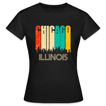 Chicago - T-shirt Femme - noir - Devant - AI Model Female 172 dark (172cm)