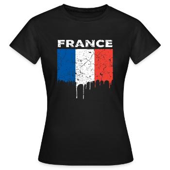 Drapeau français - T-shirt Femme - noir - Devant - AI Model Female 172 dark (172cm)