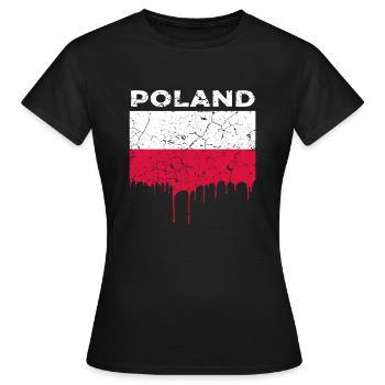 Pologne Pavillon - T-shirt Femme - noir - Devant - AI Model Female 172 dark (172cm)
