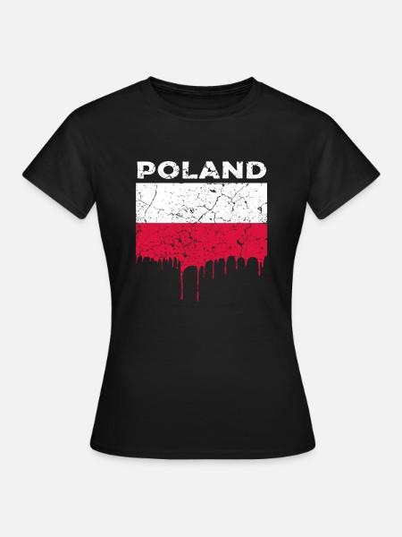 Pologne Pavillon - T-shirt Femme - noir