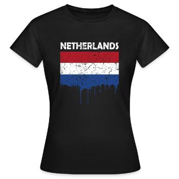 Drapeau néerlandais - T-shirt Femme - noir - Devant - AI Model Female 172 dark (172cm)