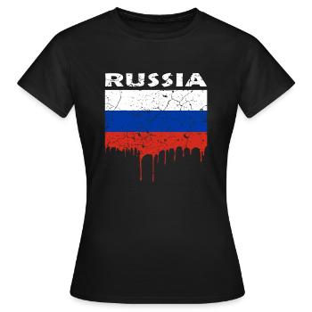 Russia - Women's T-Shirt - black - Front - AI Model Female 172 dark (172cm)