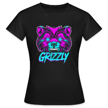 Grizzly Bär - Frauen T-Shirt - Schwarz - Vorne - AI Model Female 172 dark (172cm)
