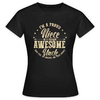 Funny gift for niece - Women's T-Shirt - black - Front - AI Model Female 172 dark (172cm)