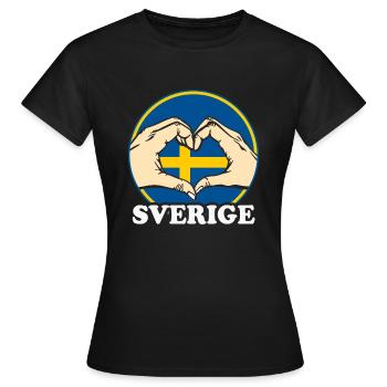 Suède - T-shirt Femme - noir - Devant - AI Model Female 172 dark (172cm)