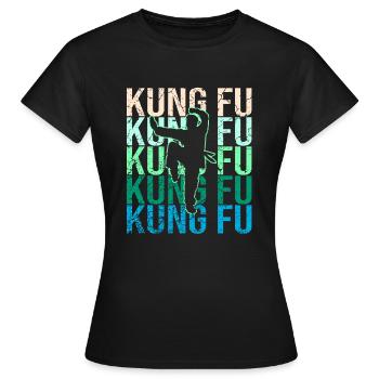 Kung Fu - T-shirt Femme - noir - Devant - AI Model Female 172 dark (172cm)