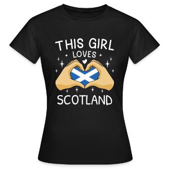 Schottland Flagge Schottische Fahne Alba GB UK - Frauen T-Shirt - Schwarz - Vorne - AI Model Female 172 dark (172cm)