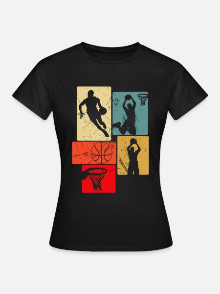 Basketball im Retro-Stil - Frauen T-Shirt - Schwarz