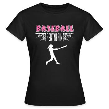Baseball Rentnerin Rente Ruhestand Baseballerin - Frauen T-Shirt - Schwarz - Vorne - AI Model Female 172 dark (172cm)