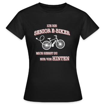 E-Bike Senior - Frauen T-Shirt - Schwarz - Vorne - AI Model Female 172 dark (172cm)