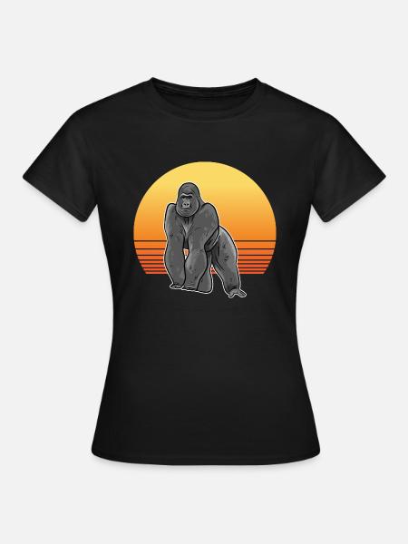 Gorilla Sun - Frauen T-Shirt - Schwarz