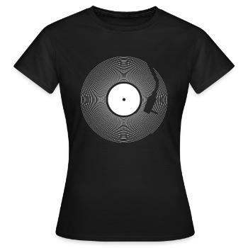 Disque vinyle minimaliste DJ - T-shirt Femme - noir - Devant - AI Model Female 172 dark (172cm)