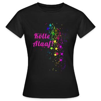 Kölle alaaf, confettis, carnaval, étoiles - T-shirt Femme - noir - Devant - AI Model Female 172 dark (172cm)