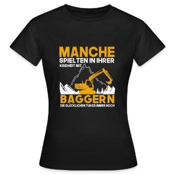 Bagger Kindheit Baggerfahrer - Frauen T-Shirt - Schwarz - Vorne - AI Model Female 172 dark (172cm)