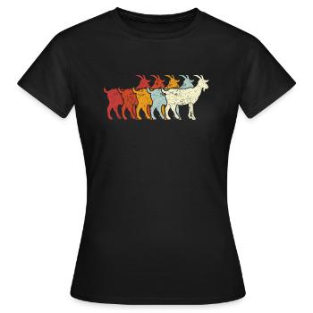 Ziege Ziegen Retro - Frauen T-Shirt - Schwarz - Vorne - AI Model Female 172 dark (172cm)