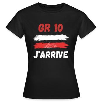 CADEAU RANDONNÉE GR 10 - T-shirt Femme - noir - Devant - AI Model Female 172 dark (172cm)