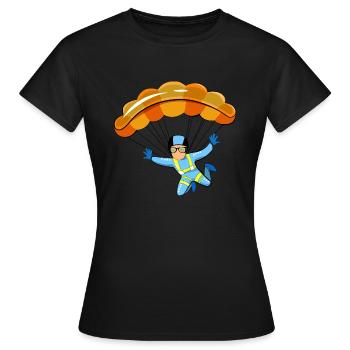 Paragliding Illustration - Women's T-Shirt - black - Front - AI Model Female 172 dark (172cm)