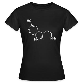molécule de sérotonine - T-shirt Femme - noir - Devant - AI Model Female 172 dark (172cm)