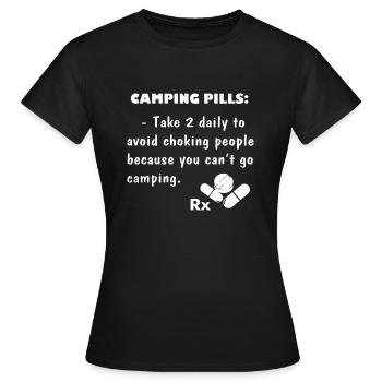 Camping Pills - Women's T-Shirt - black - Front - AI Model Female 172 dark (172cm)