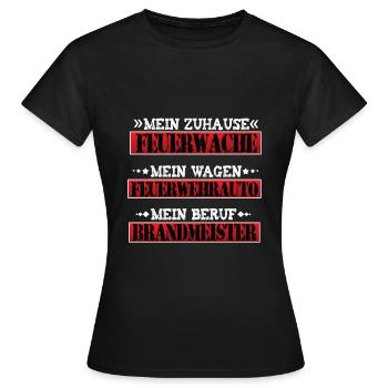 Feuerwehr Feuerwache Feuerwehrauto Brandmeister - Frauen T-Shirt - Schwarz - Vorne - AI Model Female 172 dark (172cm)