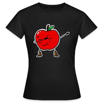 Tamponner Apple - T-shirt Femme - noir - Devant - AI Model Female 172 dark (172cm)