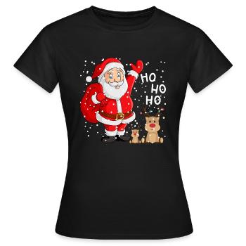 funny christmas santa claus - T-shirt Femme - noir - Devant - AI Model Female 172 dark (172cm)