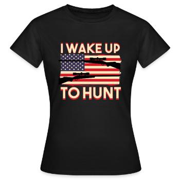 I Wake Up To Hunt - Women's T-Shirt - black - Front - AI Model Female 172 dark (172cm)