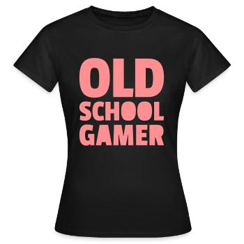 Design OLDSCHOOL GAMER avec choix de couleur libre - T-shirt Femme - noir - Devant - AI Model Female 172 dark (172cm)