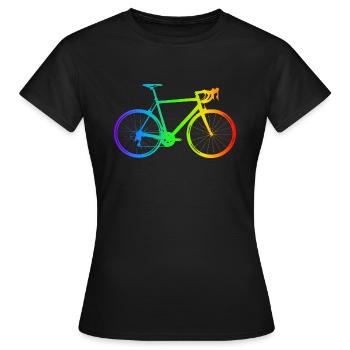 farbenfrohes Fahrrad - Frauen T-Shirt - Schwarz - Vorne - AI Model Female 172 dark (172cm)