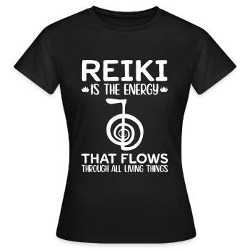 Reiki Spirituel - Maître Reiki - T-shirt Femme - noir - Devant - AI Model Female 172 dark (172cm)