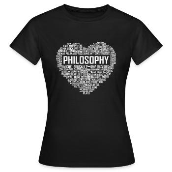 Philosophie - Herz - Frauen T-Shirt - Schwarz - Vorne - AI Model Female 172 dark (172cm)