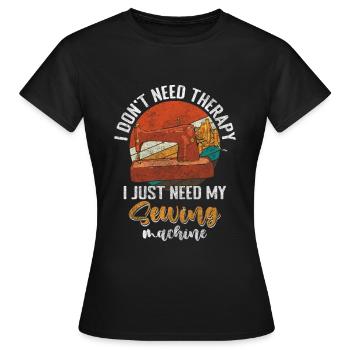 Schneiderin Faden - Frauen T-Shirt - Schwarz - Vorne - AI Model Female 172 dark (172cm)