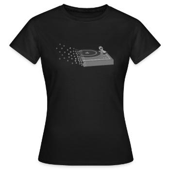 Plattenspieler - Frauen T-Shirt - Schwarz - Vorne - AI Model Female 172 dark (172cm)