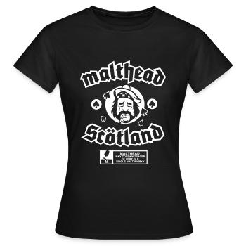 Malthead, new version - Women's T-Shirt - black - Front - AI Model Female 172 dark (172cm)