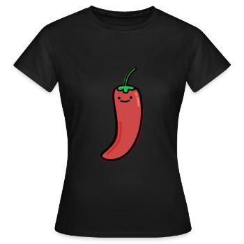 Chili-Pfeffer - Frauen T-Shirt - Schwarz - Vorne - AI Model Female 172 dark (172cm)
