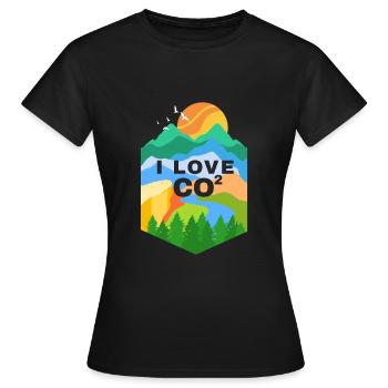 I love CO2 anti climate change - Women's T-Shirt - black - Front - AI Model Female 172 dark (172cm)