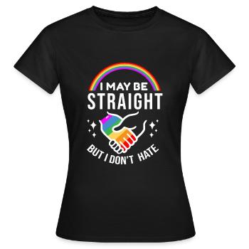 Je peux être hétéro mais je ne déteste pas le cadeau LGBT - T-shirt Femme - noir - Devant - AI Model Female 172 dark (172cm)