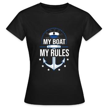 My Boat My Rules Gift Boat Owners - Women's T-Shirt - black - Front - AI Model Female 172 dark (172cm)